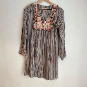 Philosophy Gray Long Sleeve Sundress with Bishop Sleeves